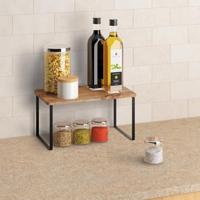 Metaltex York Lava Kruidenrek 1 Etage 19x32x16 cm Acacia Hout/Zwart Metaal - thumbnail