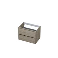 INK - Onderkast 2 Laden Greeploos met Houten Keerlijst - 700x450x520 Mm - Greige Eiken - thumbnail