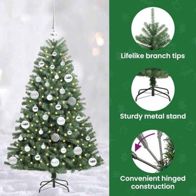 VidaXL Kunstmatige inklapbare kerstboom groen 120 cm pvc en metaal VidaXL Kunstmatige inklapbare kerstboom groen 120 cm pvc en metaal