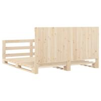 Bedframe met hoofdbord massief grenenhout 200x200 cm - thumbnail