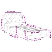Bedframe zonder matras 90x200 cm fluweel donkergroen - thumbnail