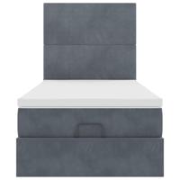 Ottoman bed met matrassen 80x200cm fluweel donkergrijs - thumbnail