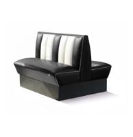 Classic Retro Diner Bank Bel Air HW120 DB Zwart - thumbnail