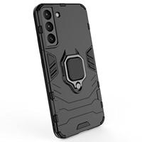 Lunso - Armor backcover hoes met ringhouder - Samsung Galaxy S22 Plus - Zwart - thumbnail