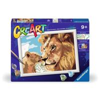 Ravensburger CreArt Schilderen op Nummer Leeuw met Baby - thumbnail