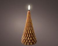 LED kaars d7.9h18.6 cm bruin/wwt kerst Lumineo - Lumineo - thumbnail