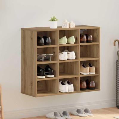 Schoenenkast artisanaal eikenkleurig 77.5 x 30 x 67 cm