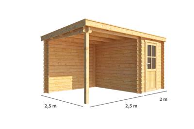 Blokhut, tuinhuisje met overkapping Els-Isa 450 cm bij 250 cm diep lessenaarsdak II Warentuin Collection - Warentuin collection Blokhut, tuinhuisje met overkapping Els-Isa 450 cm bij 250 cm diep lessenaarsdak II Warentuin Collection - Warentuin collection