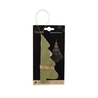 Kerstboom decoris 3d papier 15cm groen - thumbnail