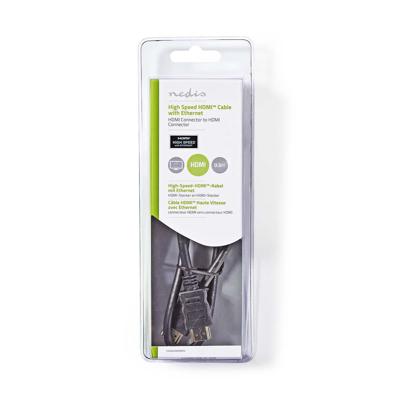 High Speed HDMI-Kabel met Ethernet | HDMI-Connector - HDMI-Connector | 0,5 m | Zwart