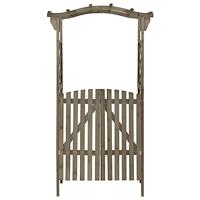 Pergola met poort 116x40x204 cm massief vurenhout grijs - thumbnail