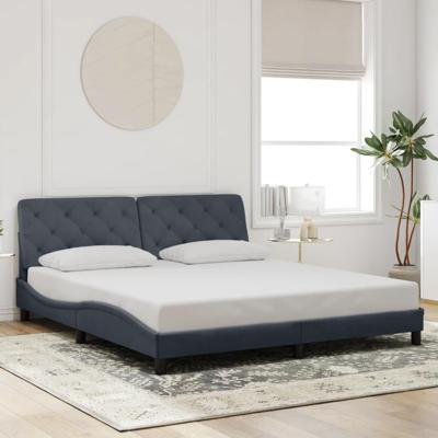 Bedframe zonder matras 180x200 cm fluweel donkergrijs