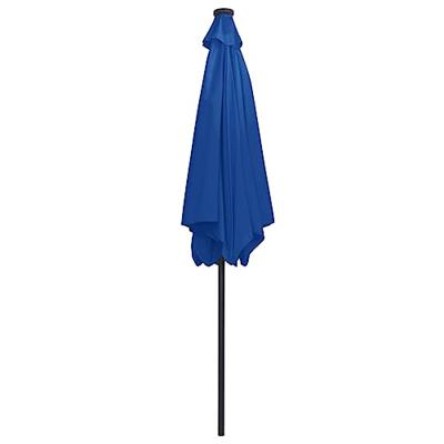 VidaXL Parasol met led-verlichting en aluminium paal 300 cm azuurblauw