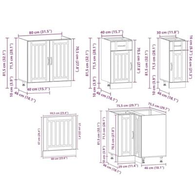 11-delige Keukenkastenset Lucca bewerkt hout gerookt eiken
