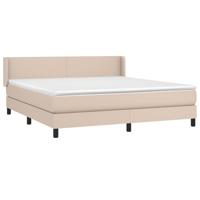 Boxspring met matras kunstleer cappuccinokleurig 180x200 cm - thumbnail