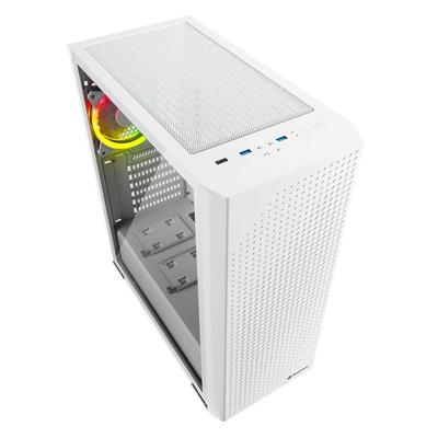 Sharkoon vs9 rgb white midi tower behuizing (wit | 2x usb-a | 1x usb-c | rgb | tempered glass)