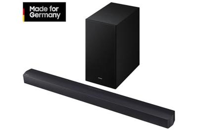 Samsung HW-B460GF B-serie 2.1-kanaals soundbar voor tv, tv-luidsprekers met draadloze 6,5 inch subwoofer, Game Mode, Adaptive Sound, Bass-Boost-modus, Virtual Surround Sound [2025]