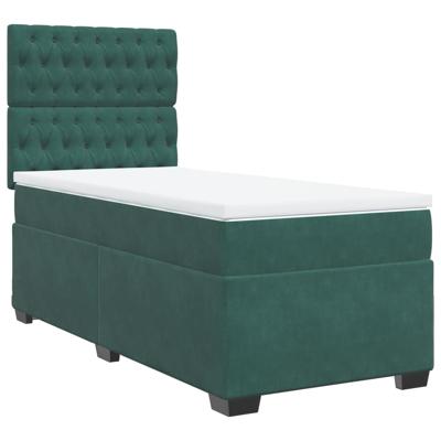 Boxspring met matras fluweel donkergroen 160x200 cm - thumbnail