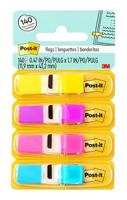 Post-it Index Smal, 4 x 35 tabs, geel, paars, roze en helderblauw - thumbnail