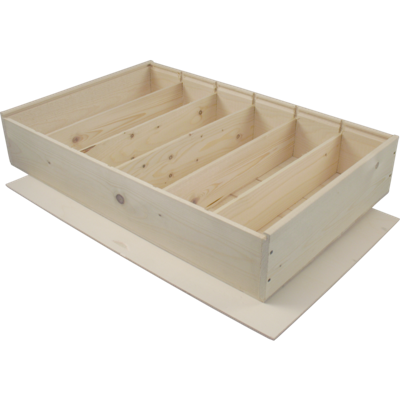 Wijnkist | 6 flessen | schuifdeksel | 566x340x85mm | hout | naturel | 5 stuks