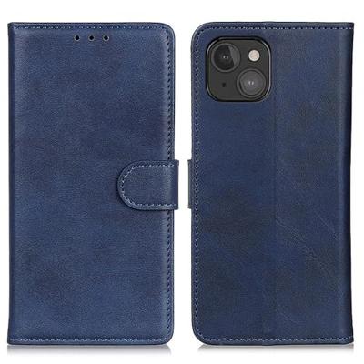 Casecentive Leren Wallet case met sluiting iPhone 13 Mini blauw
