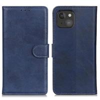 Casecentive Leren Wallet case met sluiting iPhone 13 Mini blauw - thumbnail