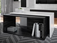 Rechthoekige salontafel KINGSTON DELUXE wit/zwarte eik - thumbnail