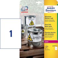 Avery-Zweckform Slijtvaste, weerbestendige folie-etiketten L4775-20 (N/A ),Wit, Rechthoek, 20 stuk(s), Permanent hechtend - thumbnail