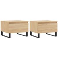 Salontafels 2 st 50x46x35 cm bewerkt hout sonoma eikenkleurig - thumbnail