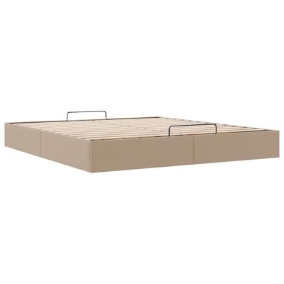 Bedframe zonder matras 160x200 cm kunstleer cappuccinokleurig - thumbnail