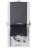 ProAQA wandcontactdoos IP44 2V RA verticaal met klapdeksel - thumbnail