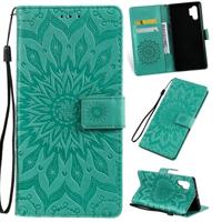 Gedrukt afdrukken zonnebloem patroon horizontale Flip PU lederen case voor Galaxy Note 10 +/Note 10 Pro met houder & kaartsleuven & portemonnee & Lan - thumbnail