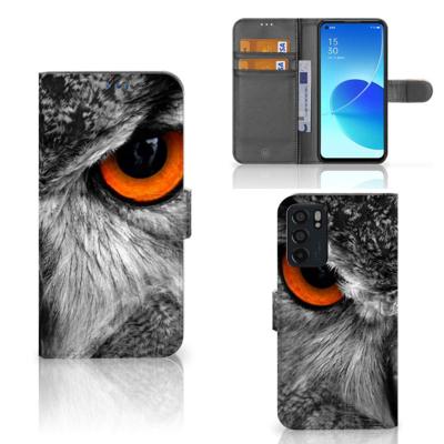 OPPO Reno6 5G | Telefoonhoesje | Met pasjeshouder | Uil