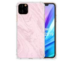 Apple iPhone 11 Pro Max Anti-Shock Hoesje Marble Pink - Origineel Cadeau Vriendin - thumbnail