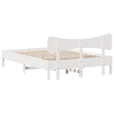 Bedframe zonder matras massief grenenhout wit 135x190 cm Bedframe zonder matras massief grenenhout wit 135x190 cm