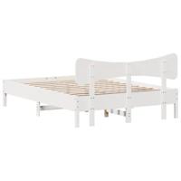 Bedframe zonder matras massief grenenhout wit 135x190 cm - thumbnail