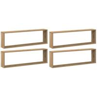 Wandschappen kubus 4st 100x15x30cm bewerkt hout artisanaaleiken - thumbnail