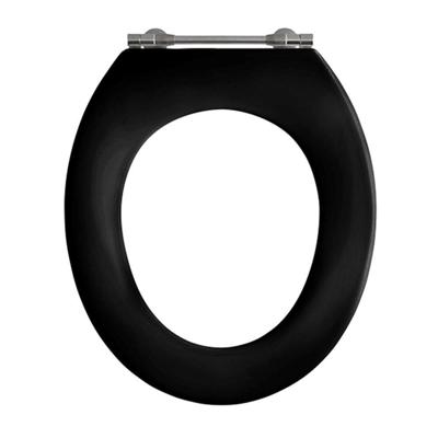 Pressalit Objecta closetzitting zonder deksel met vast scharnier met doorlopende pen zwart 53111-by3999