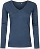 Promodoro XO1560 Women´s V-Neck T-Shirt Long Sleeve - Heather Navy - XS