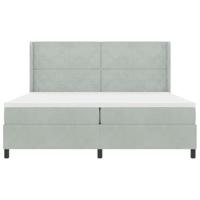 Boxspring bed met hoofdeinde Lichtgrijs 200 x 200 cm Fluweel - thumbnail