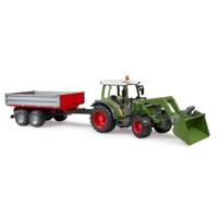 Bruder 02182 Fendt Vario 211 met Voorlader + Zijwandaanhanger - thumbnail