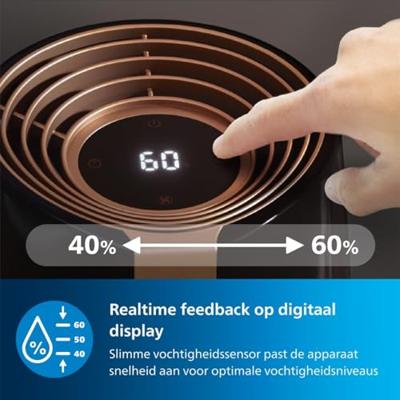 Philips 3000er Serie HU3918/10 Luchtbevochtiger 1 stuk(s) Zwart, Koper