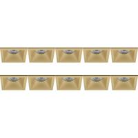 Vierkante Inbouwspot Armatuur 10-Pack Goud - GU10 - Aluminium - 82mm - thumbnail