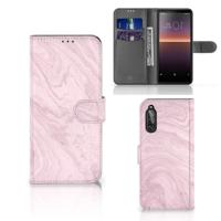 Sony Xperia 10 II | Bookcase | Marble Pink - Origineel Cadeau Vriendin | Portemonnee hoesje - thumbnail