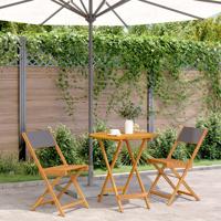 3-delige Bistroset stof en massief hout antracietkleurig - thumbnail