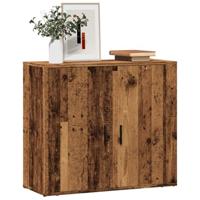 Dressoir 80x33x70 cm bewerkt hout oud houtkleurig - thumbnail