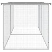 Kippenhok met dak 203x98x90 cm gegalvaniseerd staal lichtgrijs - thumbnail