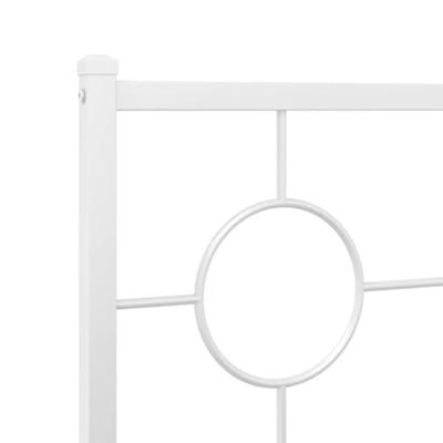 Bedframe met hoofdbord metaal wit 140x200 cm - thumbnail