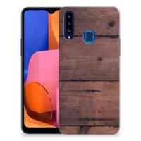 Samsung Galaxy A20s | Bumper Hoesje | Old Wood - thumbnail