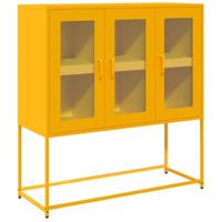 Dressoir 100,5x39x107 cm koudgewalst staal mosterdgeel - thumbnail